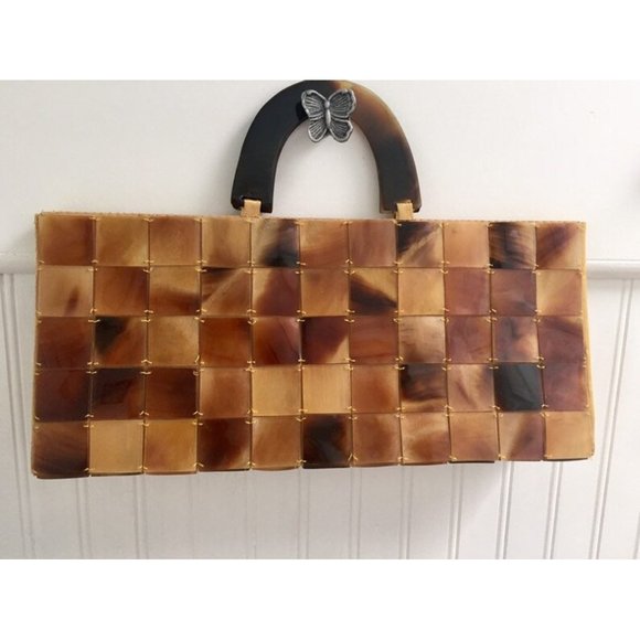 1960s Faux Tortoiseshell Tiles Purse - Picture 1 of 7